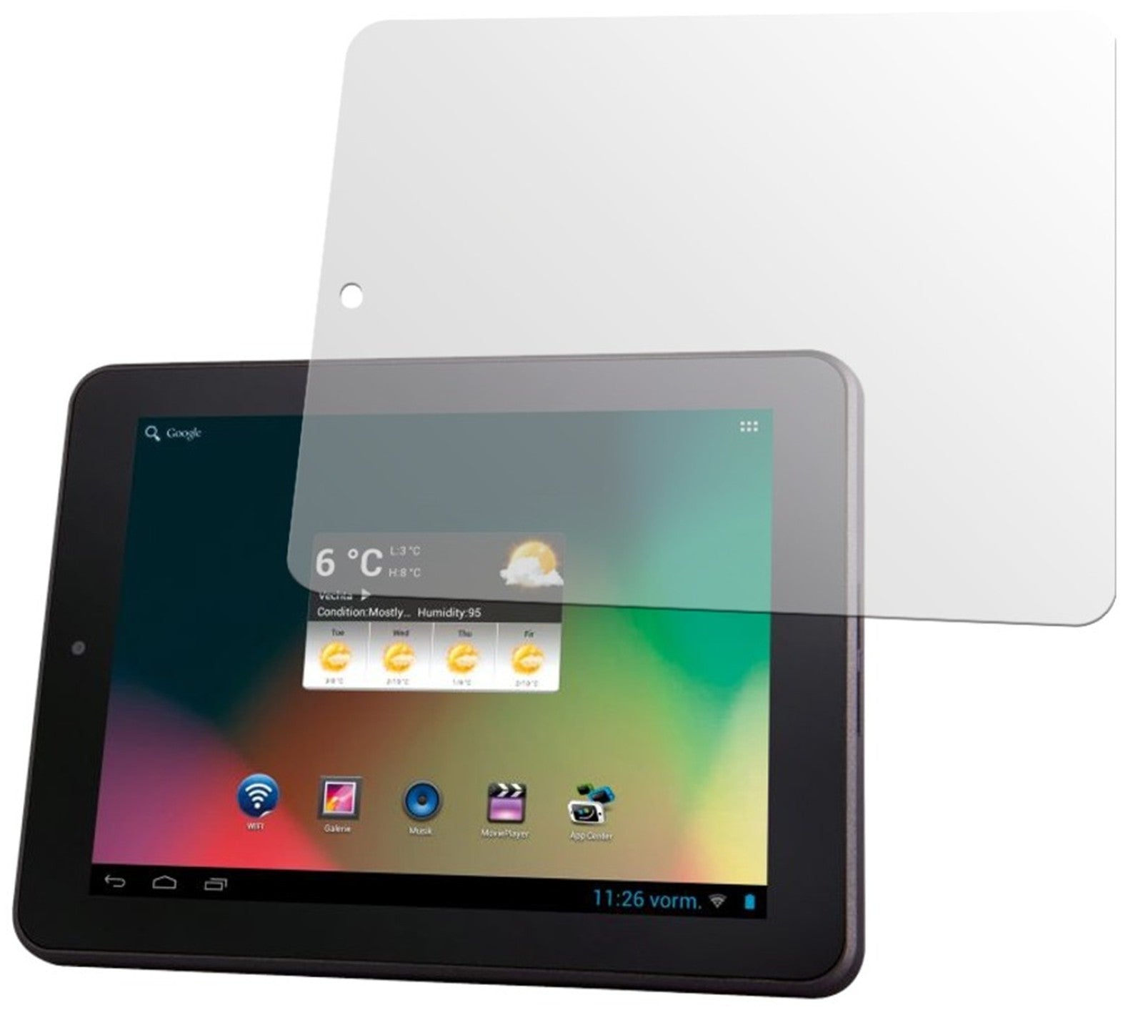 Matte Displayschutzfolie von dipos passend für Tab 824 Intenso, präziser Zuschnitt und blasenfrei montiert