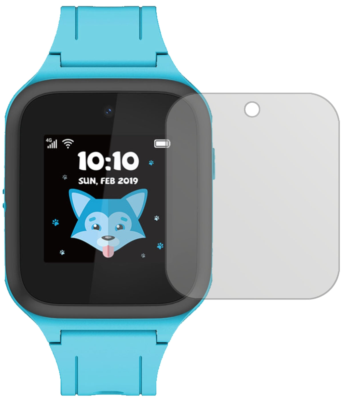 TCLMovetime Family Watch MT40S mit aufgebrachter dipos Displayschutzfolie, die lästige Fingerabdrücke minimiert