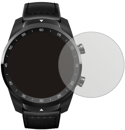 TicWatchPro S mit aufgebrachter dipos Displayschutzfolie, die lästige Fingerabdrücke minimiert