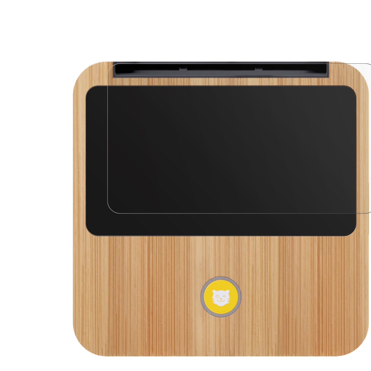 TigerboxTouch / Touch Plus mit aufgebrachter dipos Displayschutzfolie, die lästige Fingerabdrücke minimiert