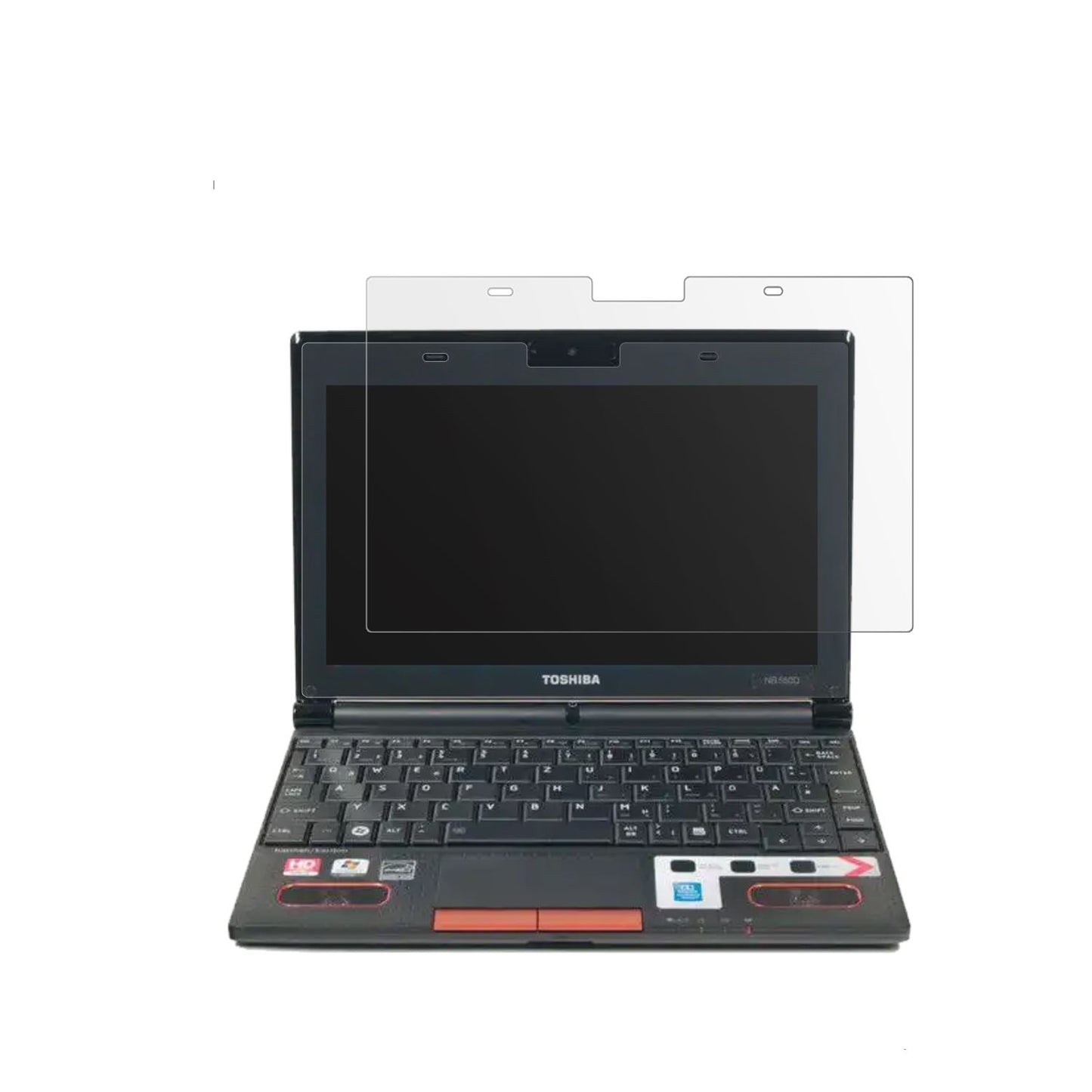 ToshibaNB550D 10 Zoll mit aufgebrachter dipos Displayschutzfolie, die lästige Fingerabdrücke minimiert