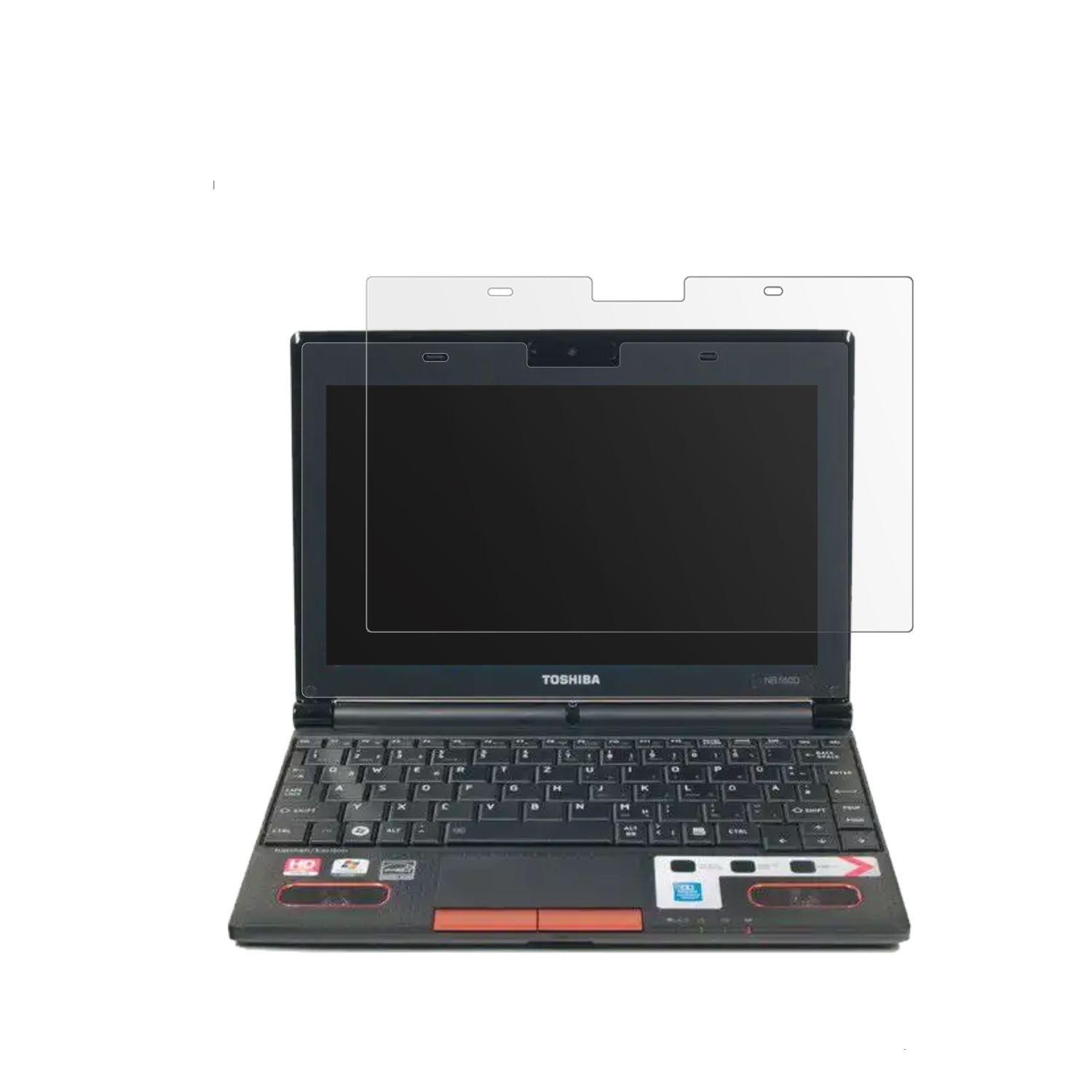 ToshibaNB550D 10 Zoll mit aufgebrachter dipos Displayschutzfolie, die lästige Fingerabdrücke minimiert