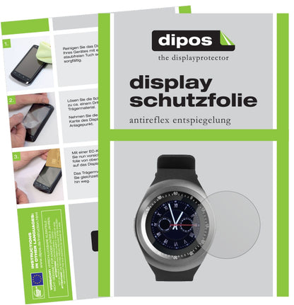 TrendGeekTG-SW1 Smartwatch mit aufgebrachter dipos Displayschutzfolie, die lästige Fingerabdrücke minimiert