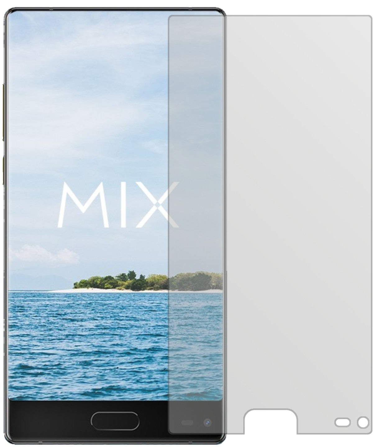 UlefoneMix mit aufgebrachter dipos Displayschutzfolie, die lästige Fingerabdrücke minimiert