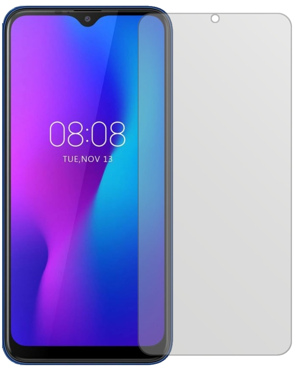 UlefonePower 6 mit aufgebrachter dipos Displayschutzfolie, die lästige Fingerabdrücke minimiert