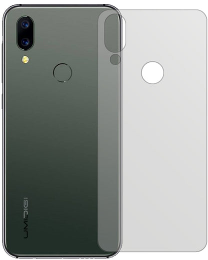 UmidigiA3S Rückseite mit aufgebrachter dipos Displayschutzfolie, die lästige Fingerabdrücke minimiert