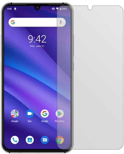 UmidigiA5 Pro mit aufgebrachter dipos Displayschutzfolie, die lästige Fingerabdrücke minimiert