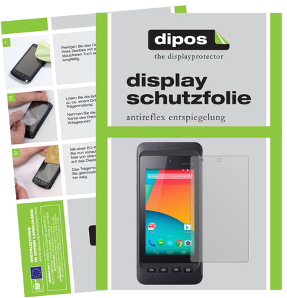 UnitechPA720 mit aufgebrachter dipos Displayschutzfolie, die lästige Fingerabdrücke minimiert