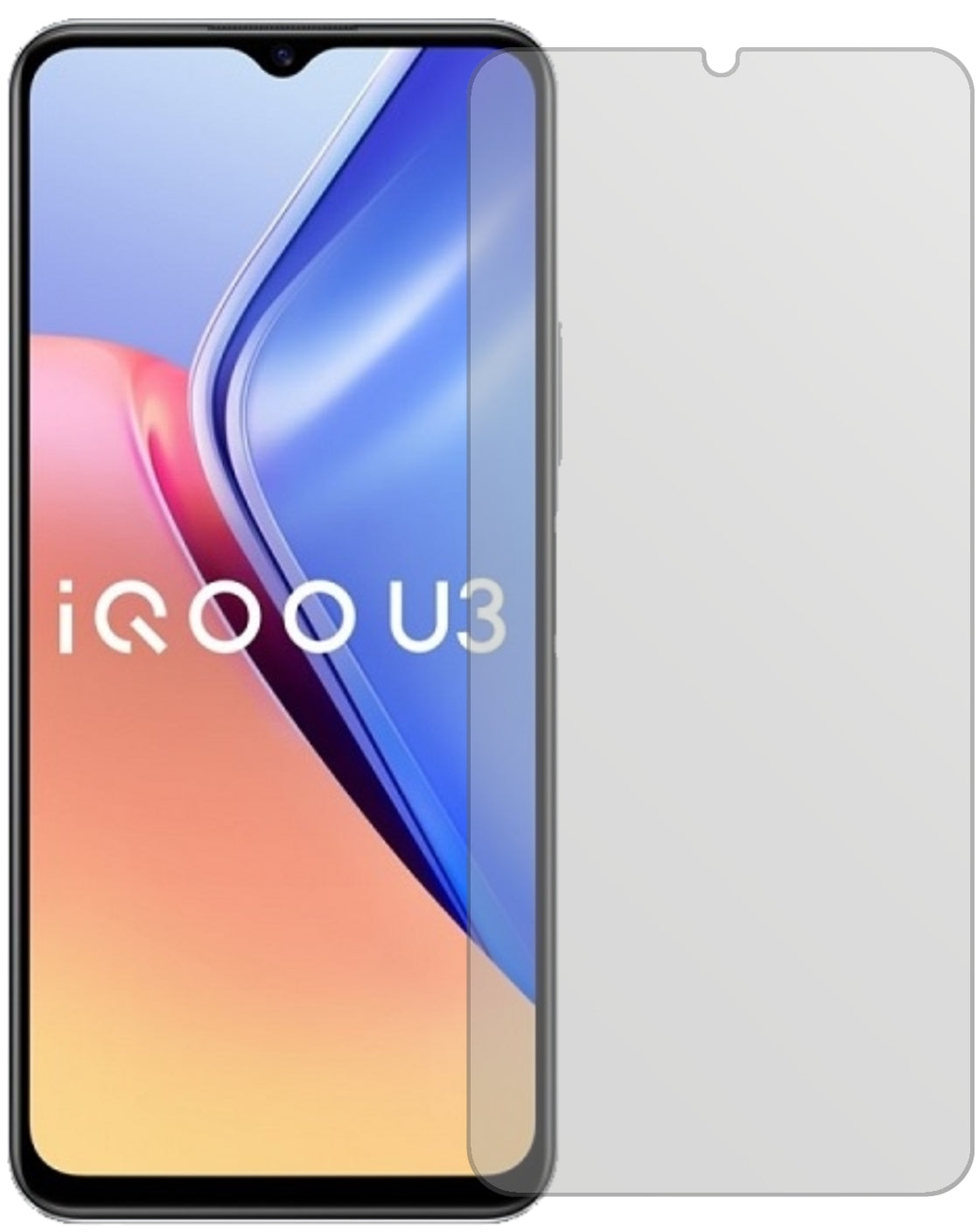 VivoiQOO U3 mit aufgebrachter dipos Displayschutzfolie, die lästige Fingerabdrücke minimiert