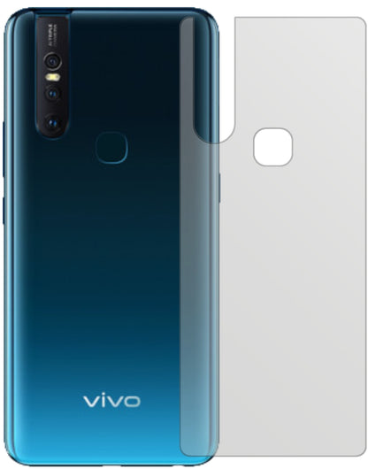 VivoS1 Pro Rückseite mit aufgebrachter dipos Displayschutzfolie, die lästige Fingerabdrücke minimiert