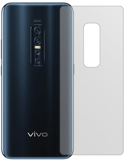 VivoV17 Pro Rückseite mit aufgebrachter dipos Displayschutzfolie, die lästige Fingerabdrücke minimiert