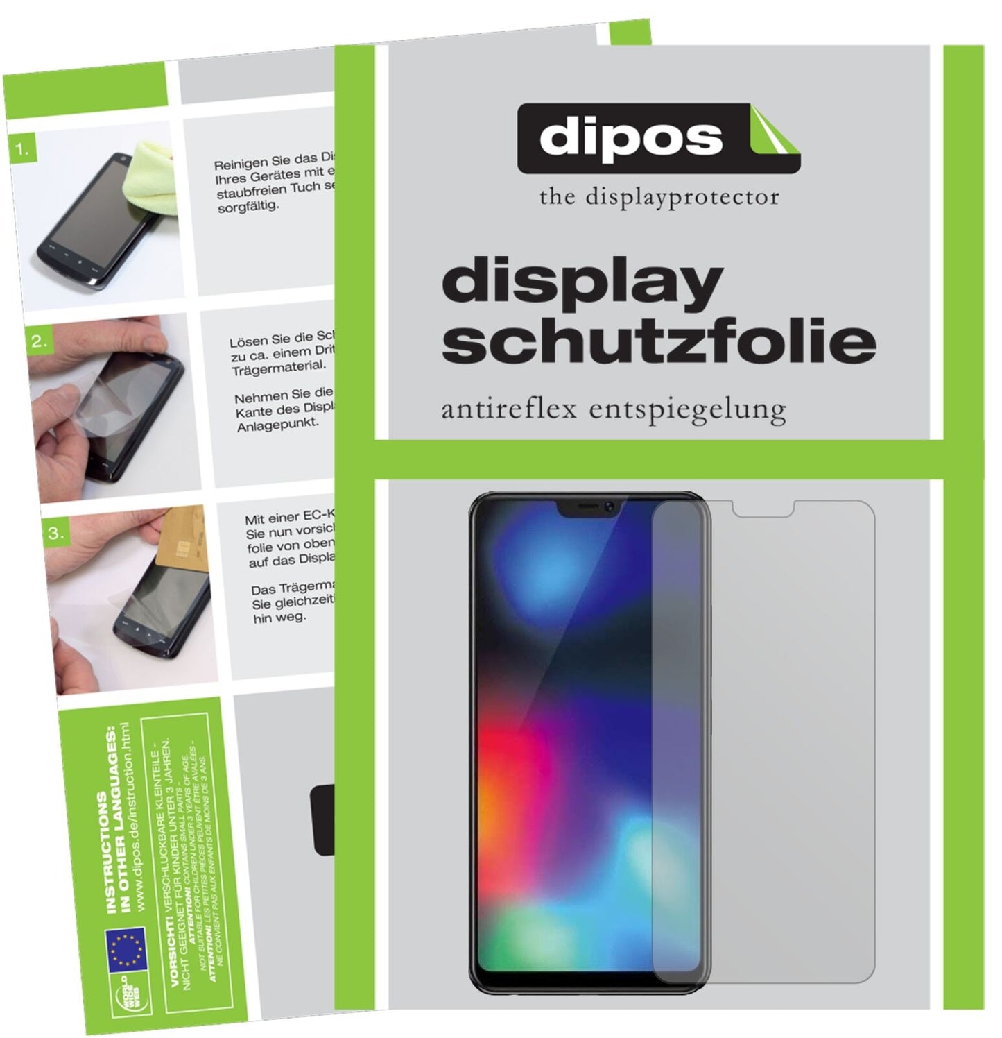 VivoZ1i mit aufgebrachter dipos Displayschutzfolie, die lästige Fingerabdrücke minimiert