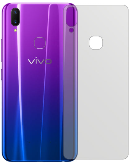 VivoZ3x Rückseite mit aufgebrachter dipos Displayschutzfolie, die lästige Fingerabdrücke minimiert
