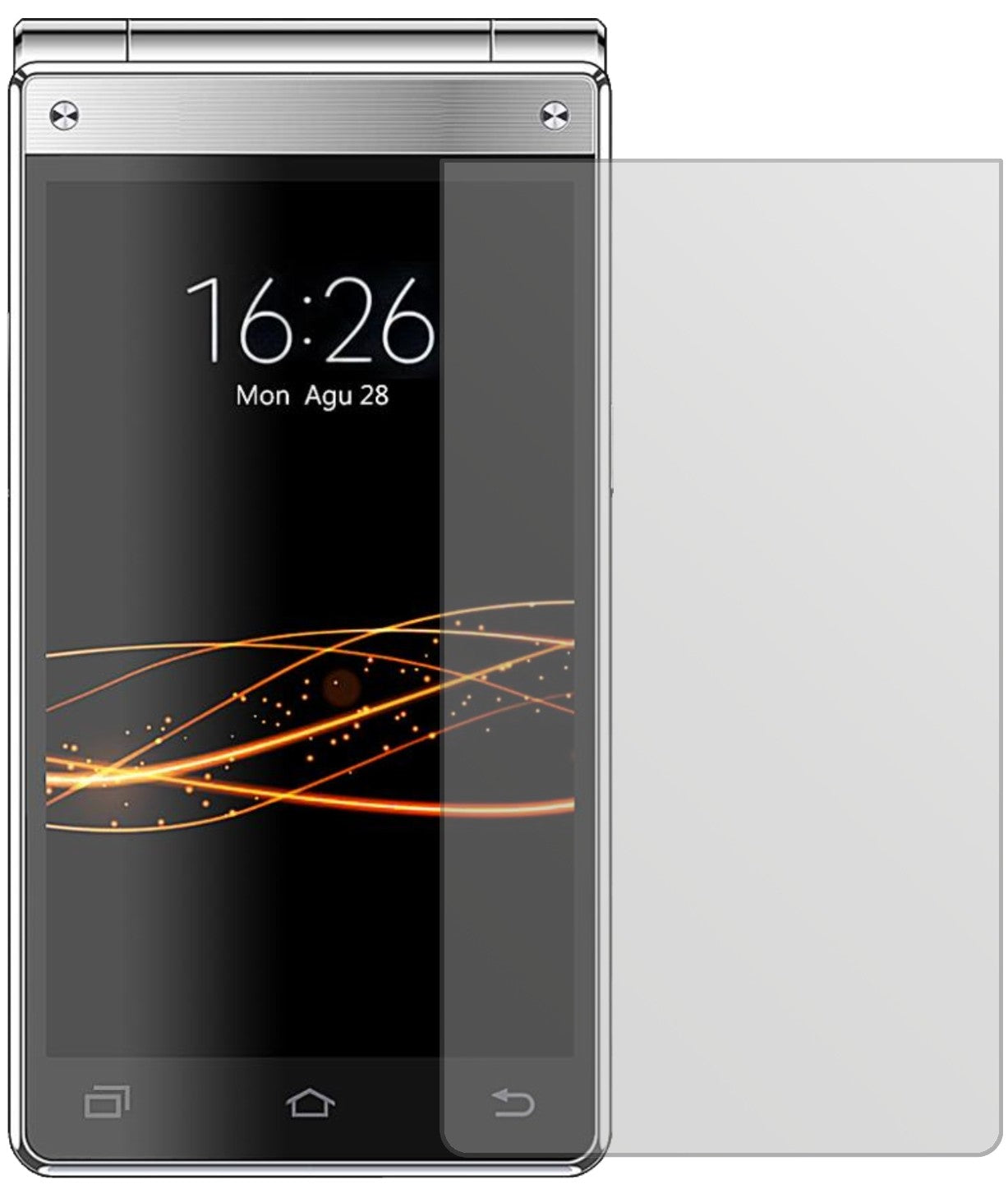VKWORLDT2 Plus mit aufgebrachter dipos Displayschutzfolie, die lästige Fingerabdrücke minimiert
