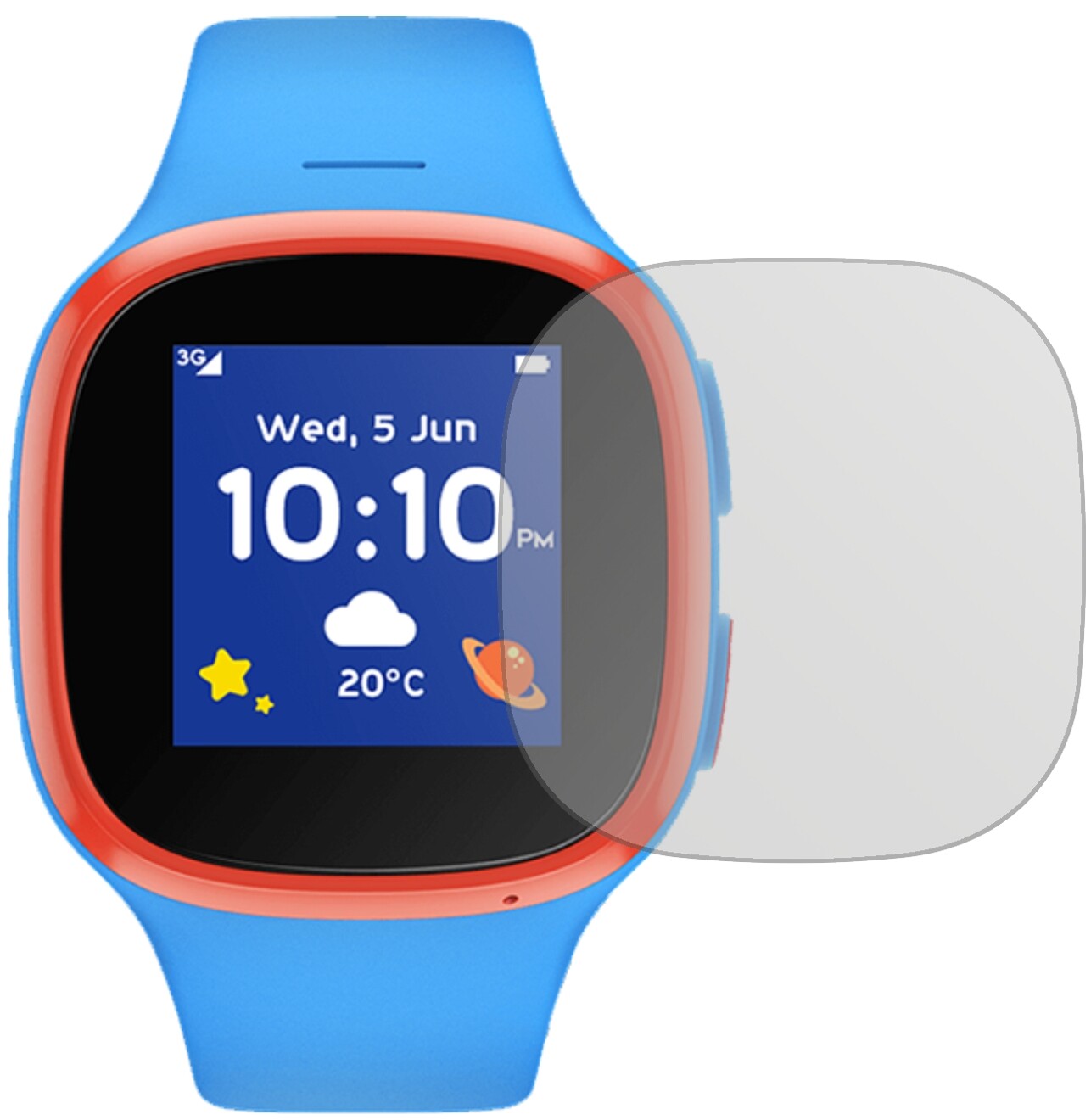 VodafoneV-Kids Watch mit aufgebrachter dipos Displayschutzfolie, die lästige Fingerabdrücke minimiert