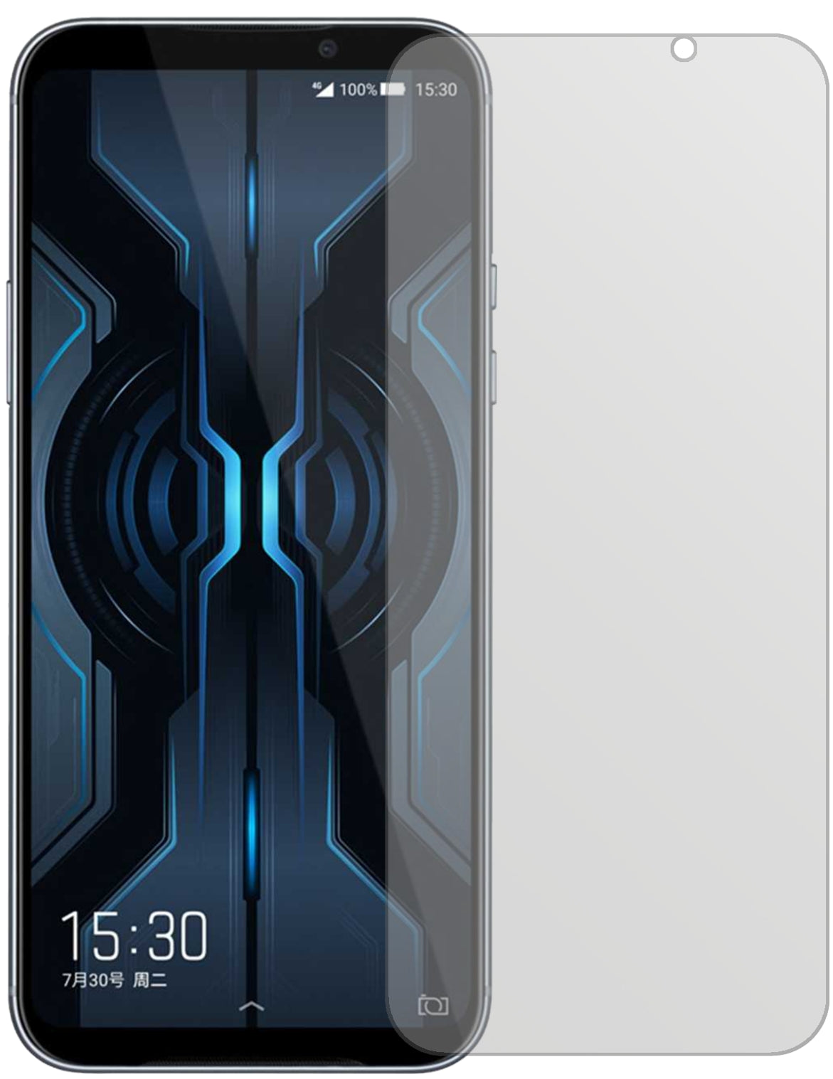XiaomiBlack Shark 2 Pro mit aufgebrachter dipos Displayschutzfolie, die lästige Fingerabdrücke minimiert