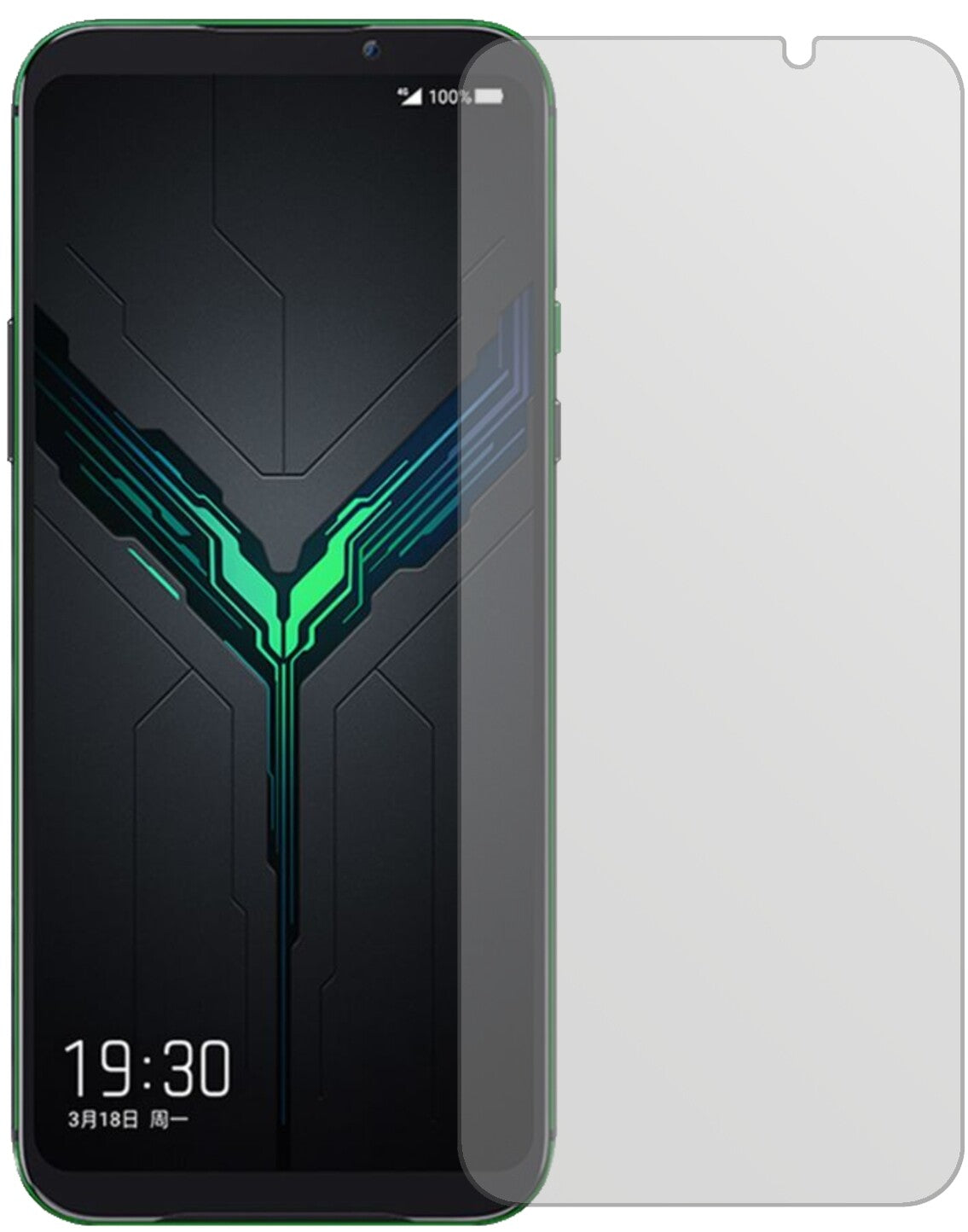 XiaomiBlack Shark 3S mit aufgebrachter dipos Displayschutzfolie, die lästige Fingerabdrücke minimiert
