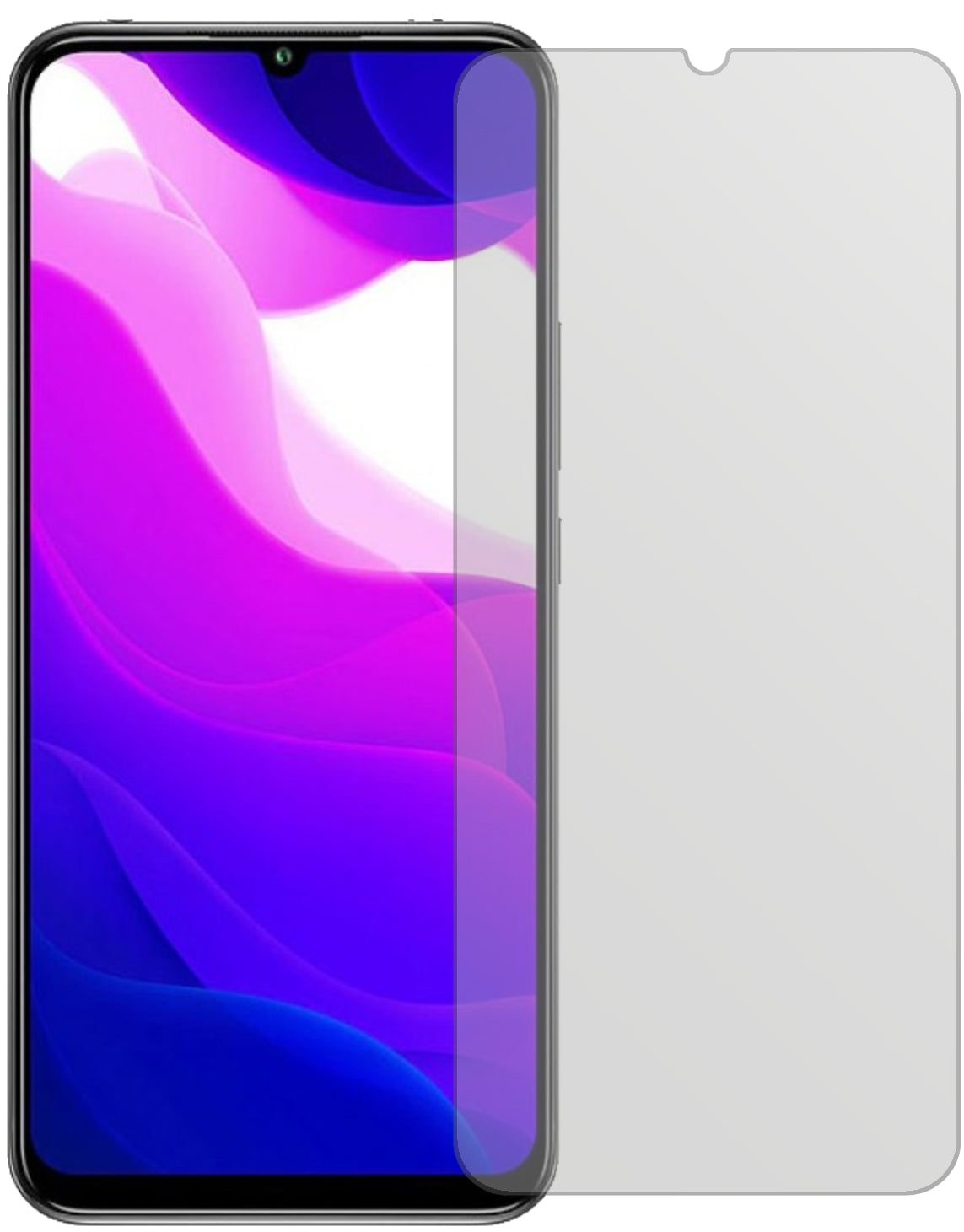 XiaomiMi 10 Lite 5G mit aufgebrachter dipos Displayschutzfolie, die lästige Fingerabdrücke minimiert