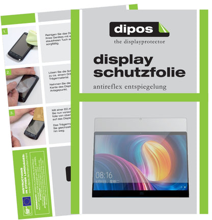 XiaomiMi Notebook Pro mit aufgebrachter dipos Displayschutzfolie, die lästige Fingerabdrücke minimiert