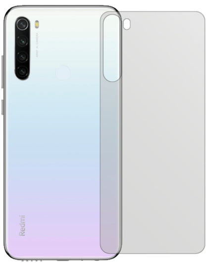 XiaomiRedmi Note 8T Rückseite mit aufgebrachter dipos Displayschutzfolie, die lästige Fingerabdrücke minimiert