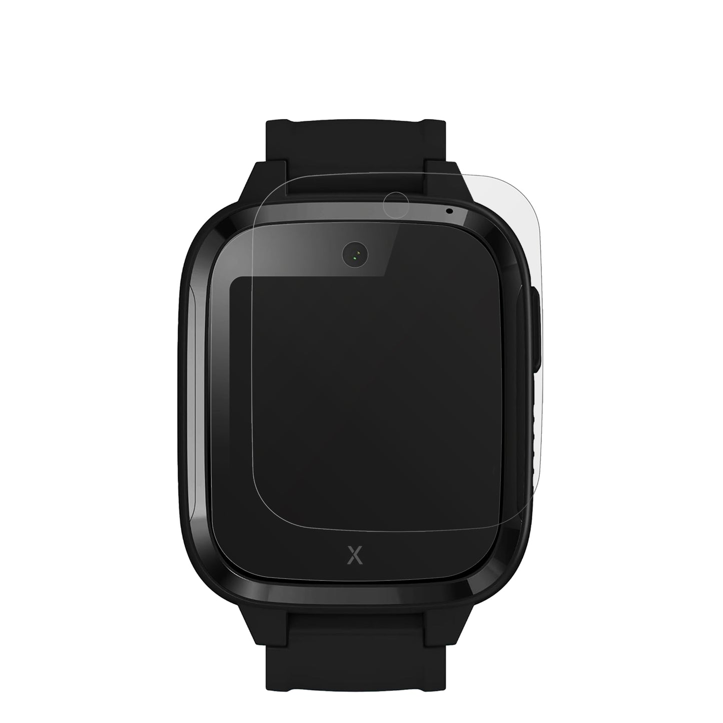XPLORAKidzi Smartwatch mit aufgebrachter dipos Displayschutzfolie, die lästige Fingerabdrücke minimiert
