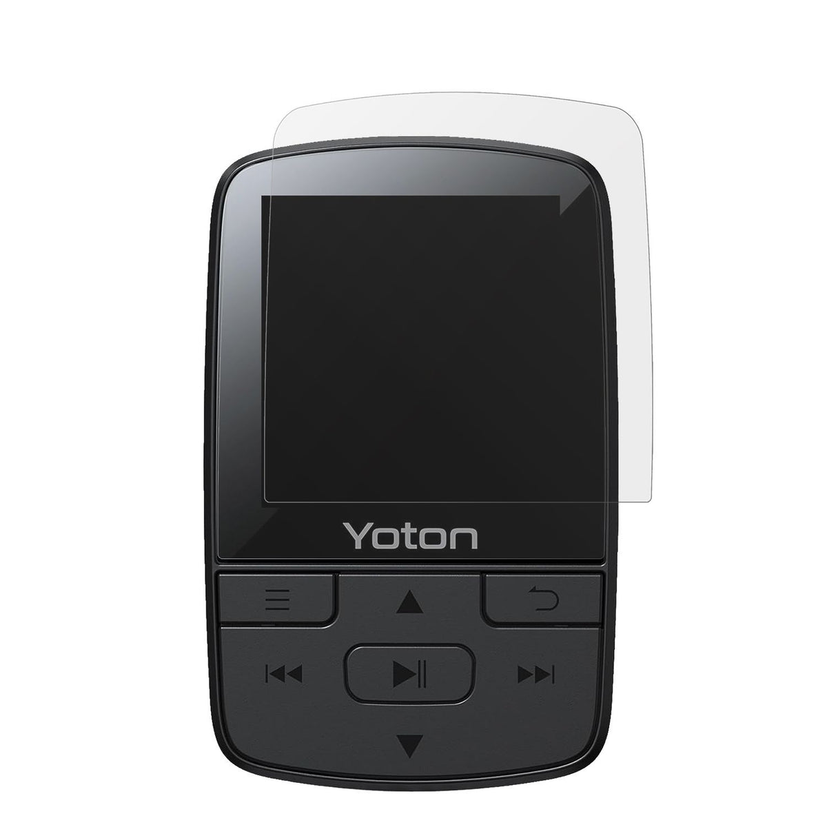 YOTONYM03 MP3-Player mit aufgebrachter dipos Displayschutzfolie, die lästige Fingerabdrücke minimiert