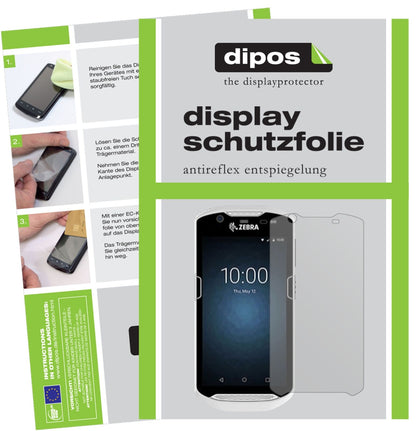 ZebraTC56 mit aufgebrachter dipos Displayschutzfolie, die lästige Fingerabdrücke minimiert