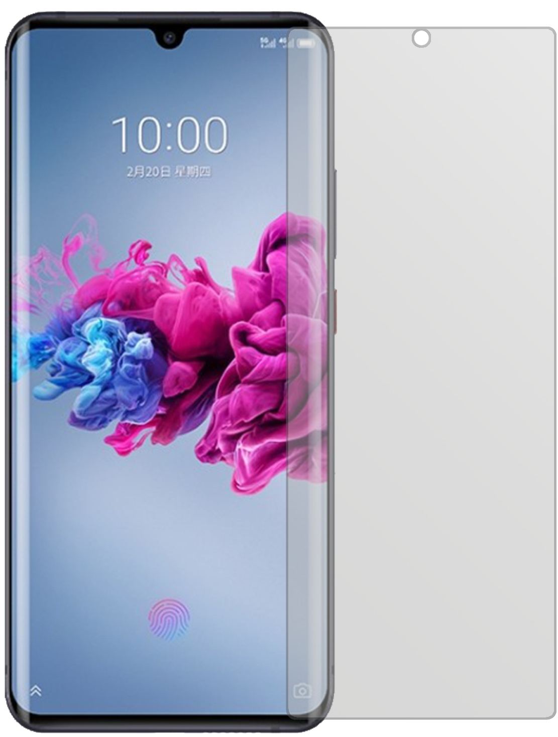 ZTEAxon 11 mit aufgebrachter dipos Displayschutzfolie, die lästige Fingerabdrücke minimiert