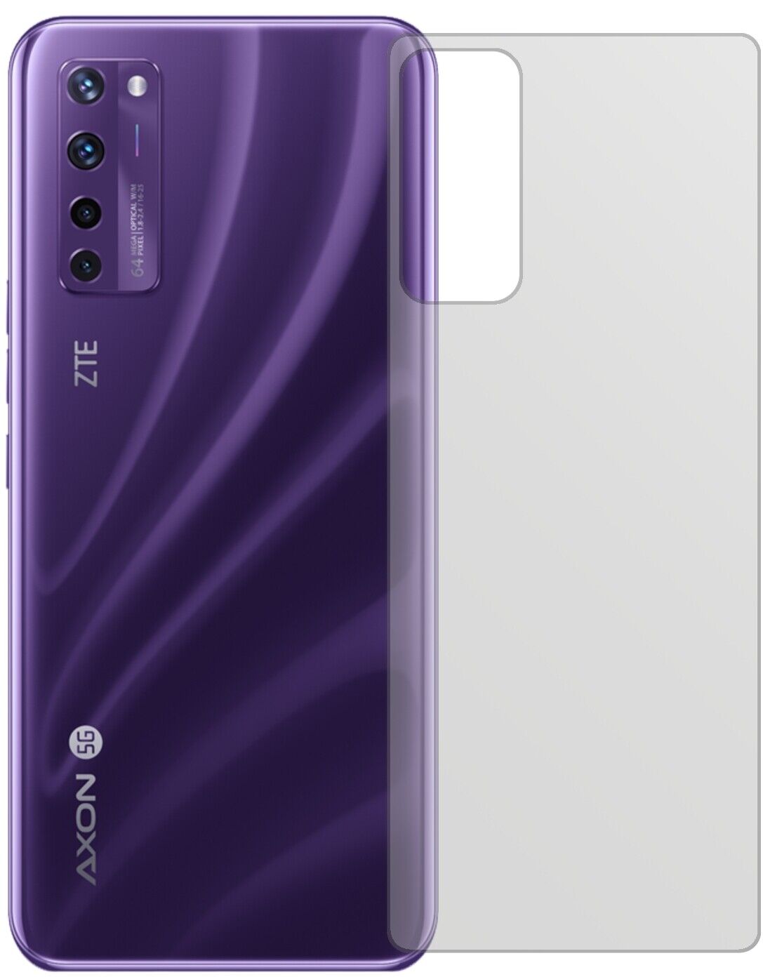 ZTEA20 5G Rückseite mit aufgebrachter dipos Displayschutzfolie, die lästige Fingerabdrücke minimiert