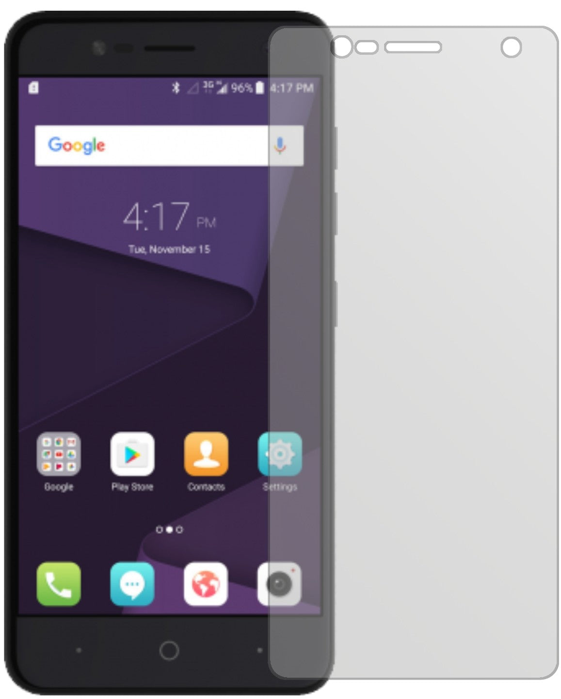ZTEBlade V8 Mini mit aufgebrachter dipos Displayschutzfolie, die lästige Fingerabdrücke minimiert