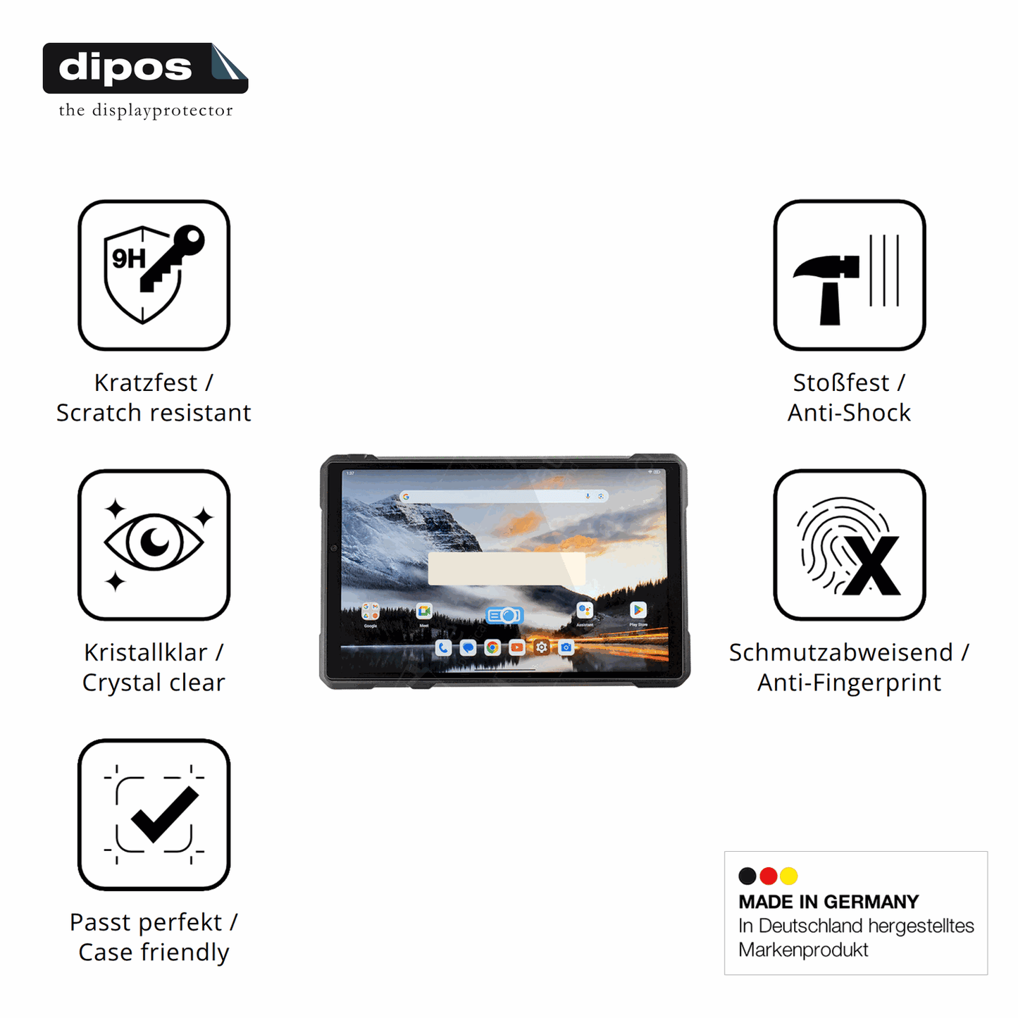 Displayschutz hergestellt in Deutschland, höchste Qualität made in Germany