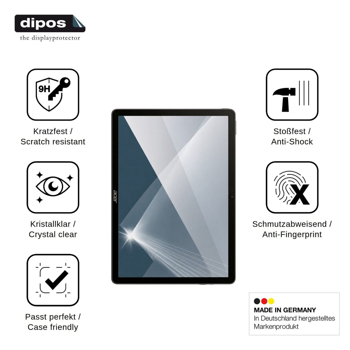 2x Screen Protector for Acer Iconia Tab 11 Flexible Glass 9H dipos