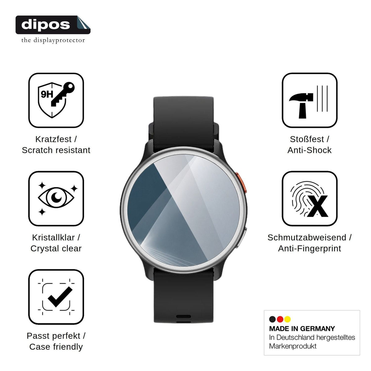 2x Screen Protector for aeac 1.27 Smartwatch Flexible Glass 9H dipos