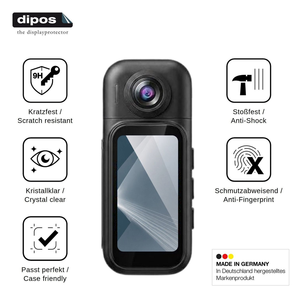 2x Screen Protector for AIKER H91 Action Cam Flexible Glass 9H dipos