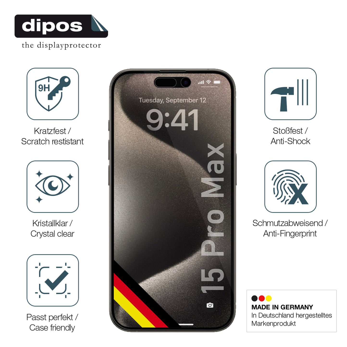 Displayschutz hergestellt in Deutschland, höchste Qualität made in Germany