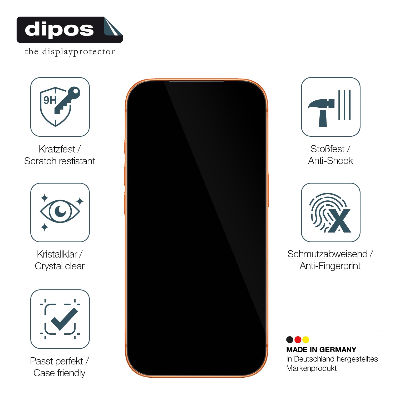 Displayschutz hergestellt in Deutschland, höchste Qualität made in Germany