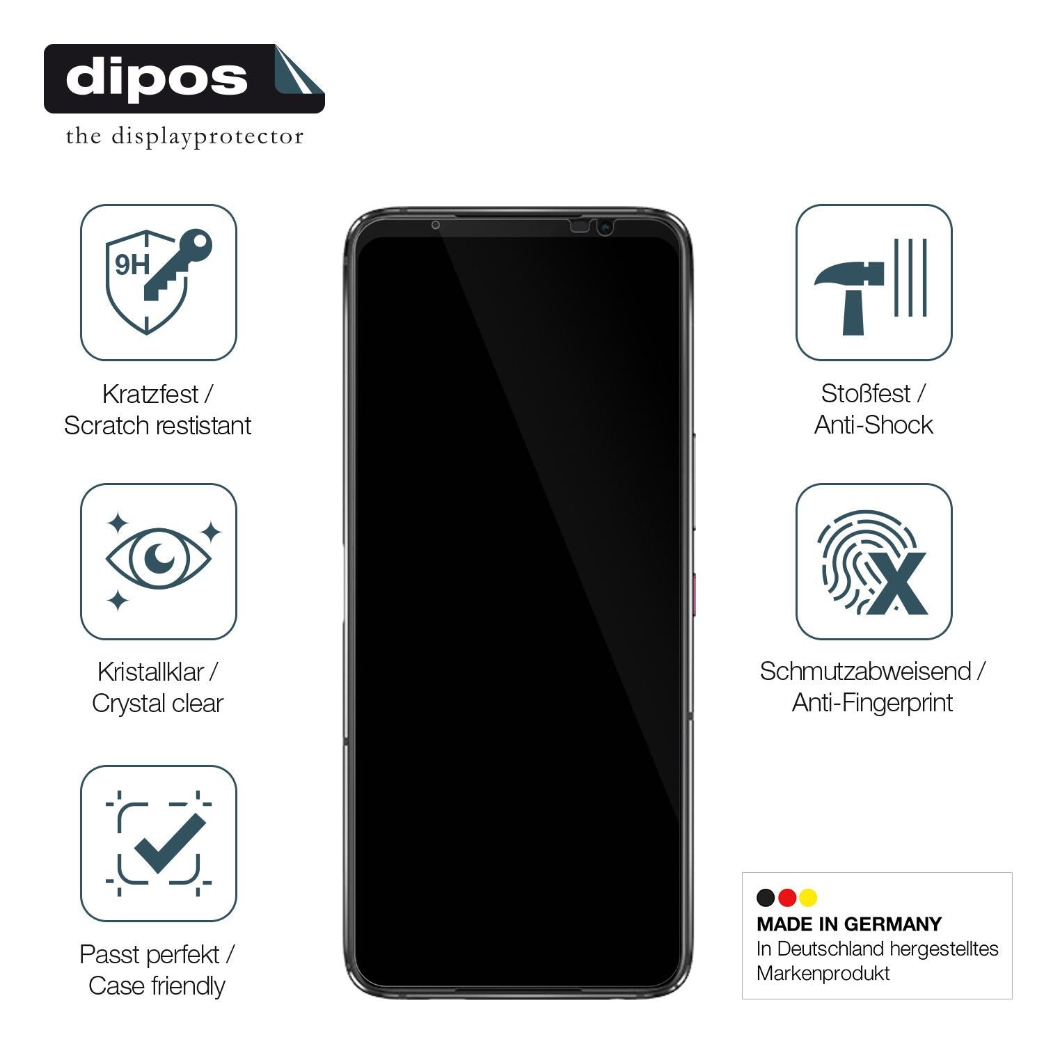 Displayschutz hergestellt in Deutschland, höchste Qualität made in Germany