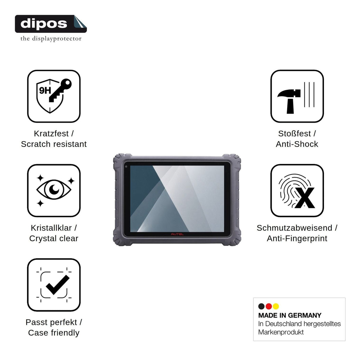 2x Screen Protector for Autel MaxiSys MS909 Flexible Glass 9H dipos