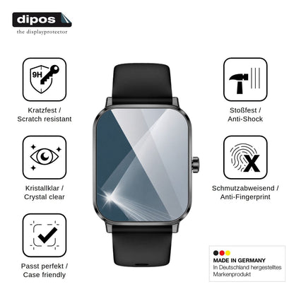 2x Screen Protector for Beafon Smartwatch 103 Flexible Glass 9H dipos