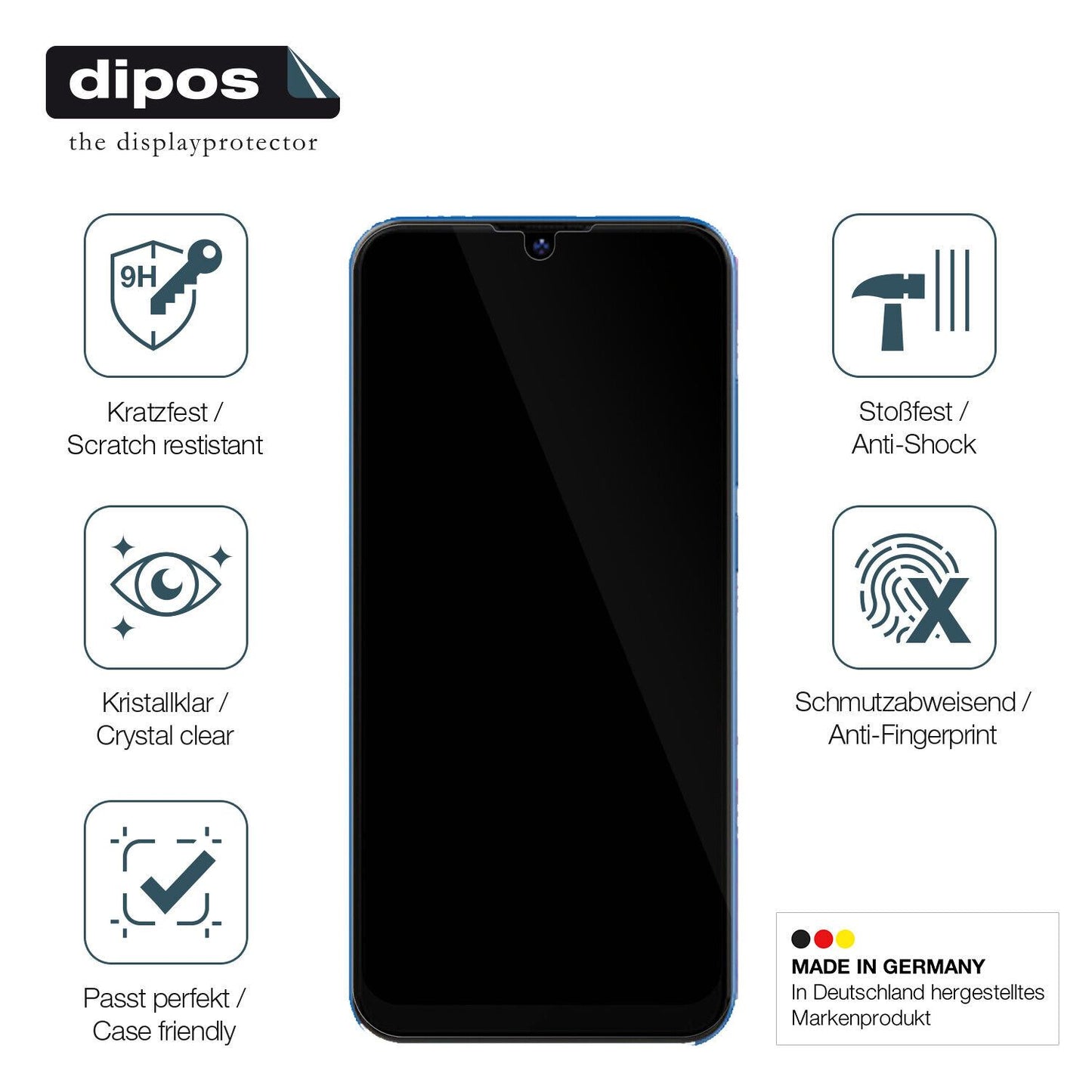 Displayschutz hergestellt in Deutschland, höchste Qualität made in Germany