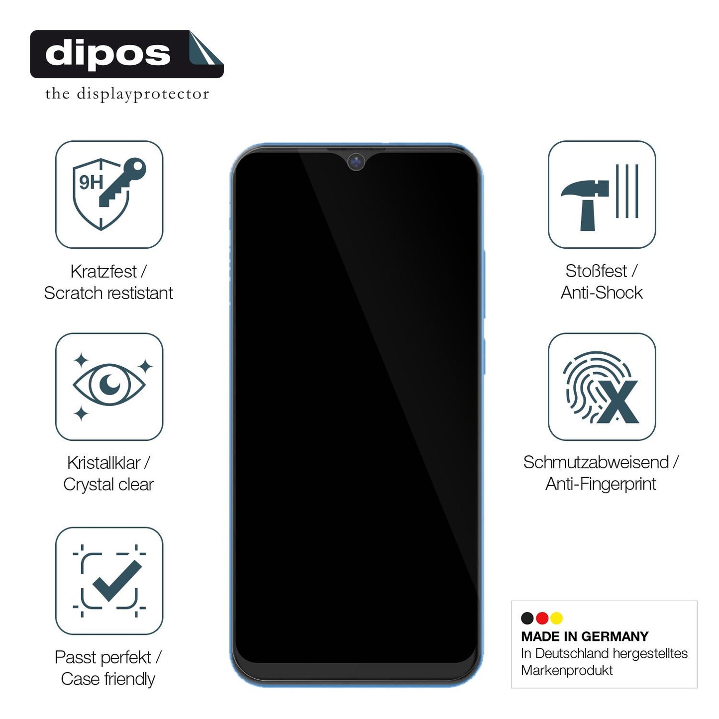 Displayschutz hergestellt in Deutschland, höchste Qualität made in Germany