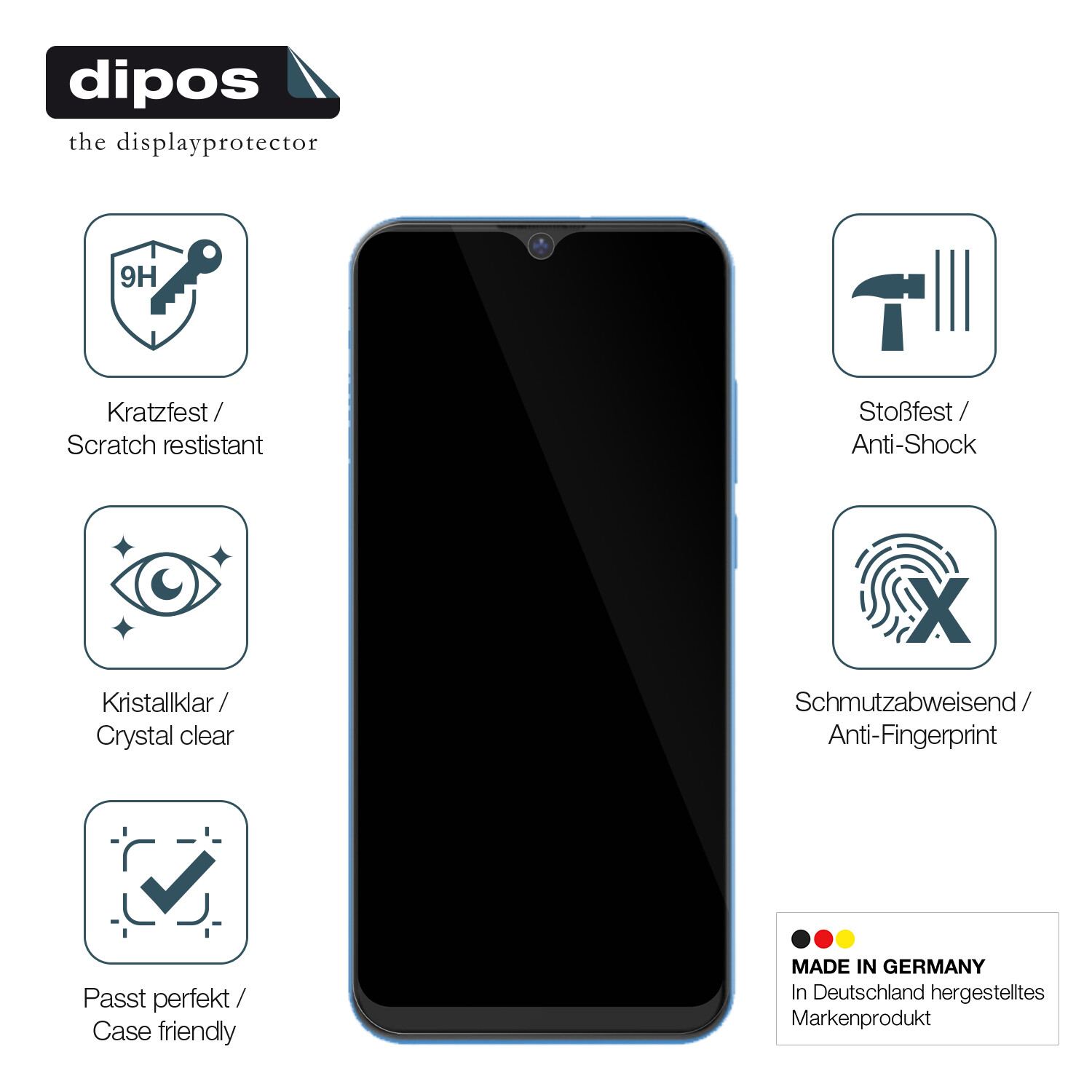 Displayschutz hergestellt in Deutschland, höchste Qualität made in Germany