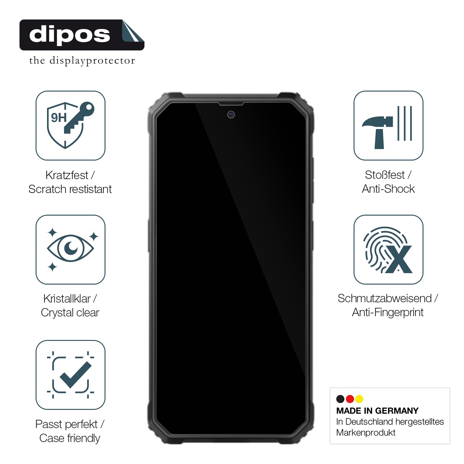 Displayschutz hergestellt in Deutschland, höchste Qualität made in Germany