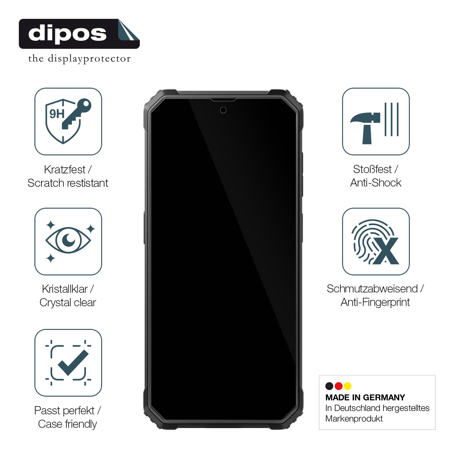 Displayschutz hergestellt in Deutschland, höchste Qualität made in Germany