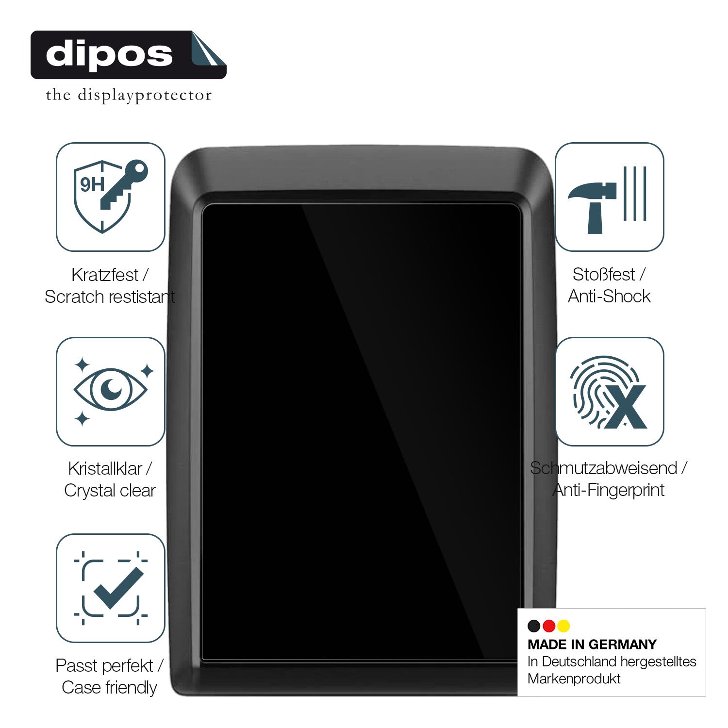 Displayschutz hergestellt in Deutschland, höchste Qualität made in Germany