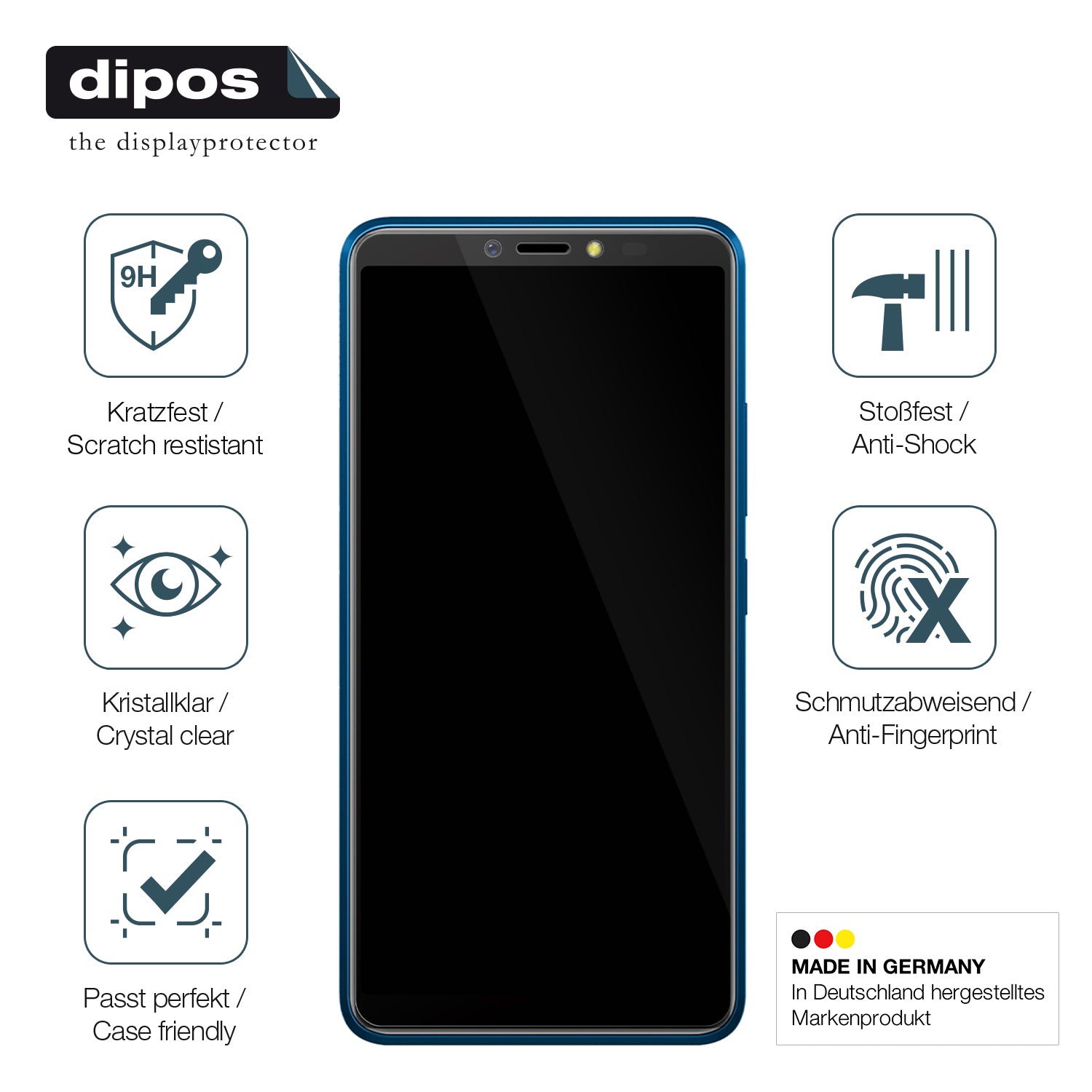 Displayschutz hergestellt in Deutschland, höchste Qualität made in Germany