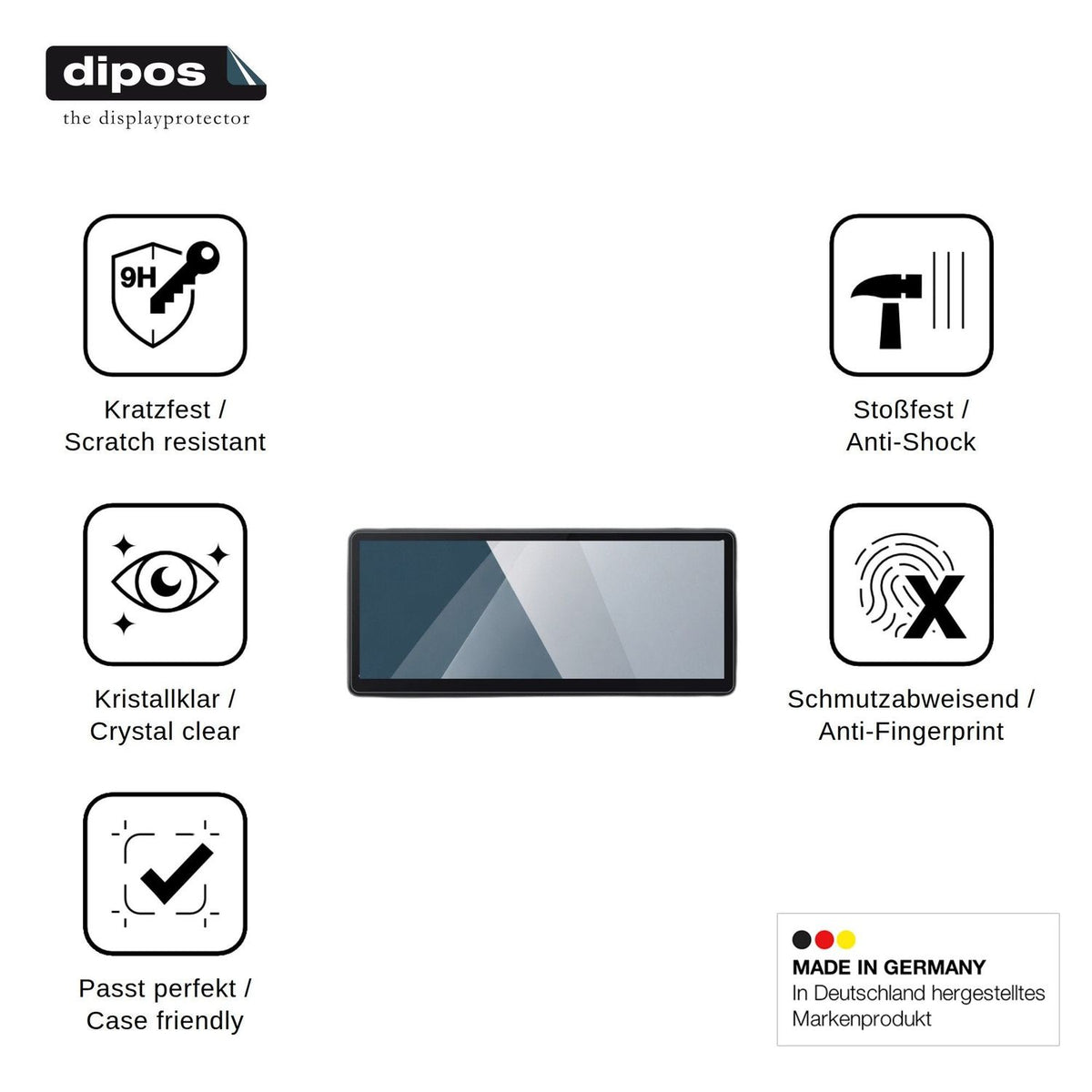 2x Screen Protector for CarpodGo T4 Plus Flexible Glass 9H dipos