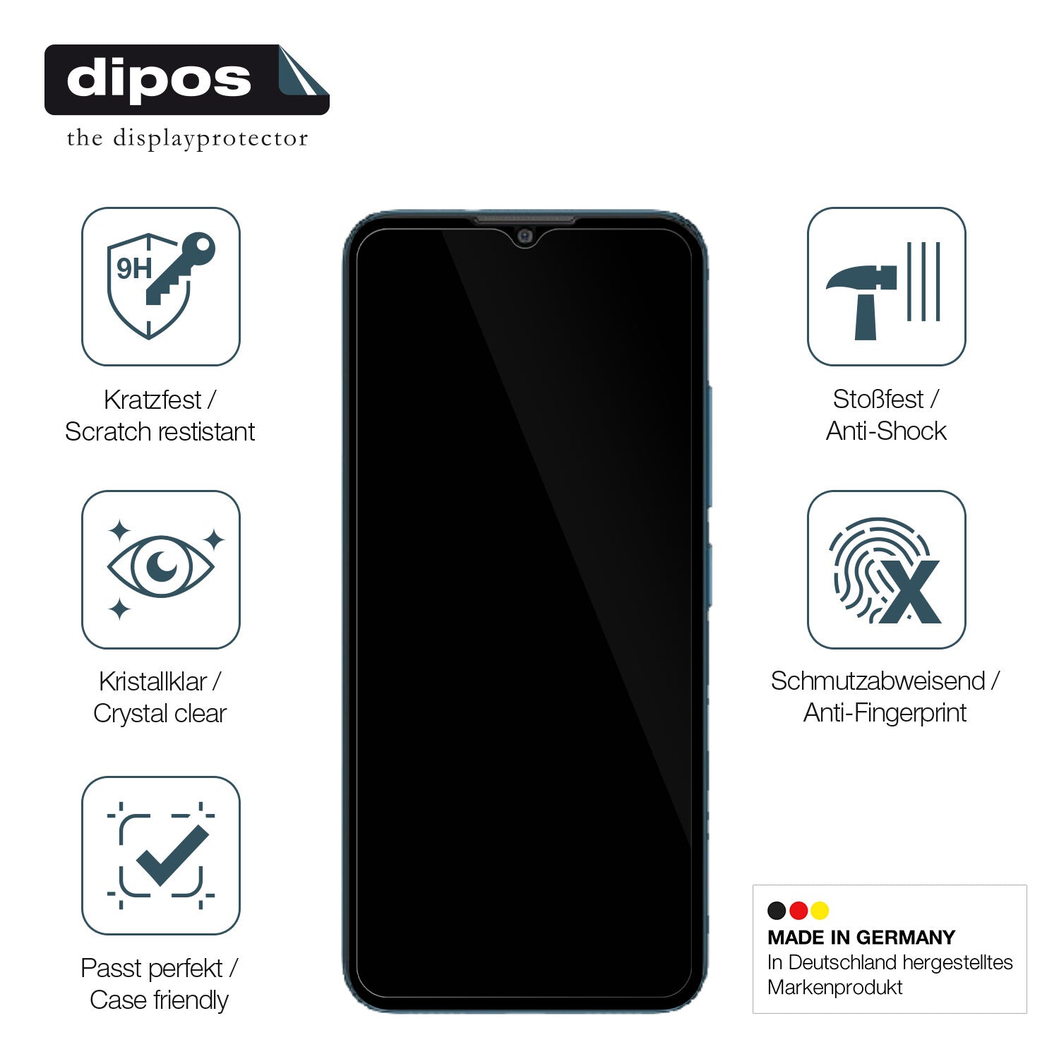Displayschutz hergestellt in Deutschland, höchste Qualität made in Germany