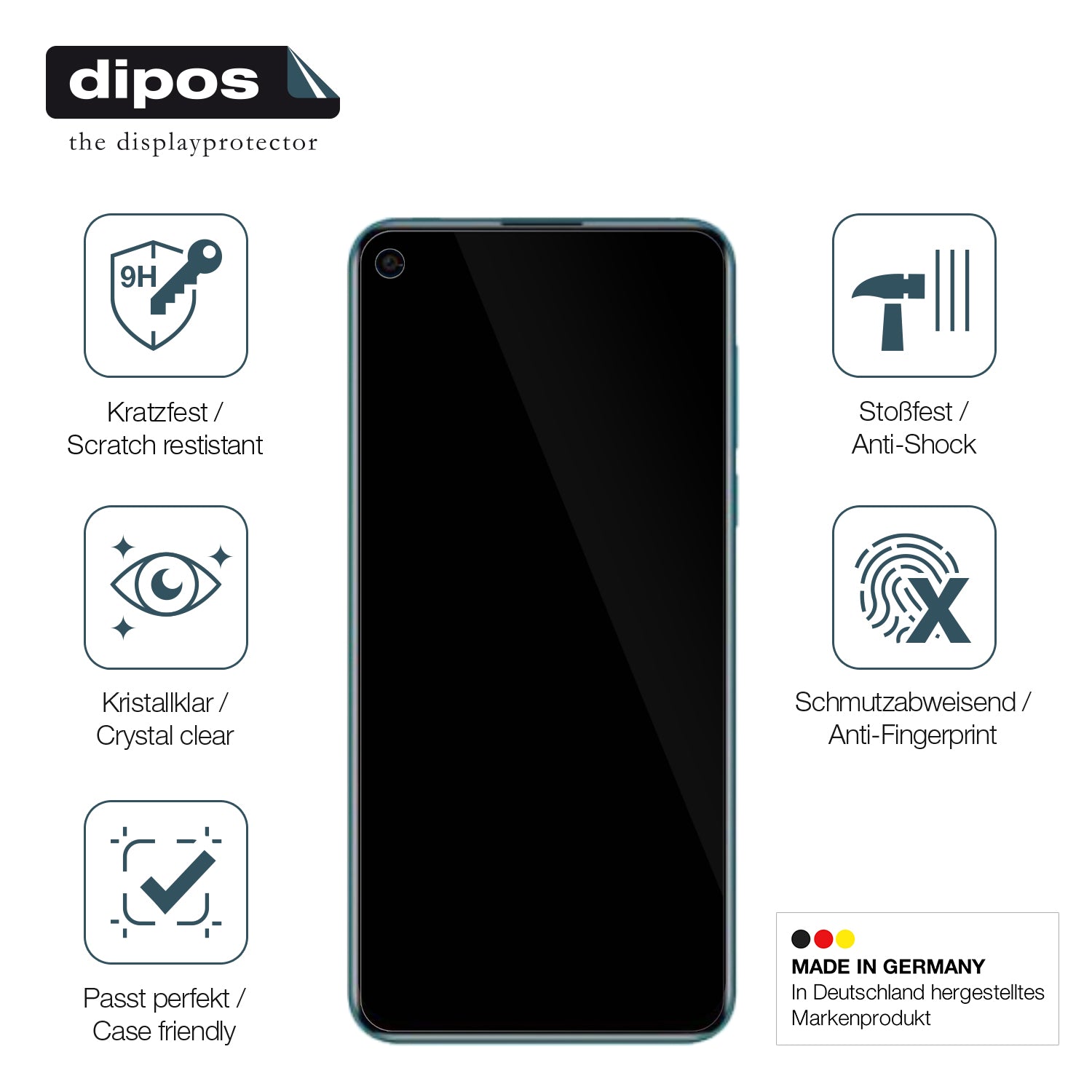 Displayschutz hergestellt in Deutschland, höchste Qualität made in Germany