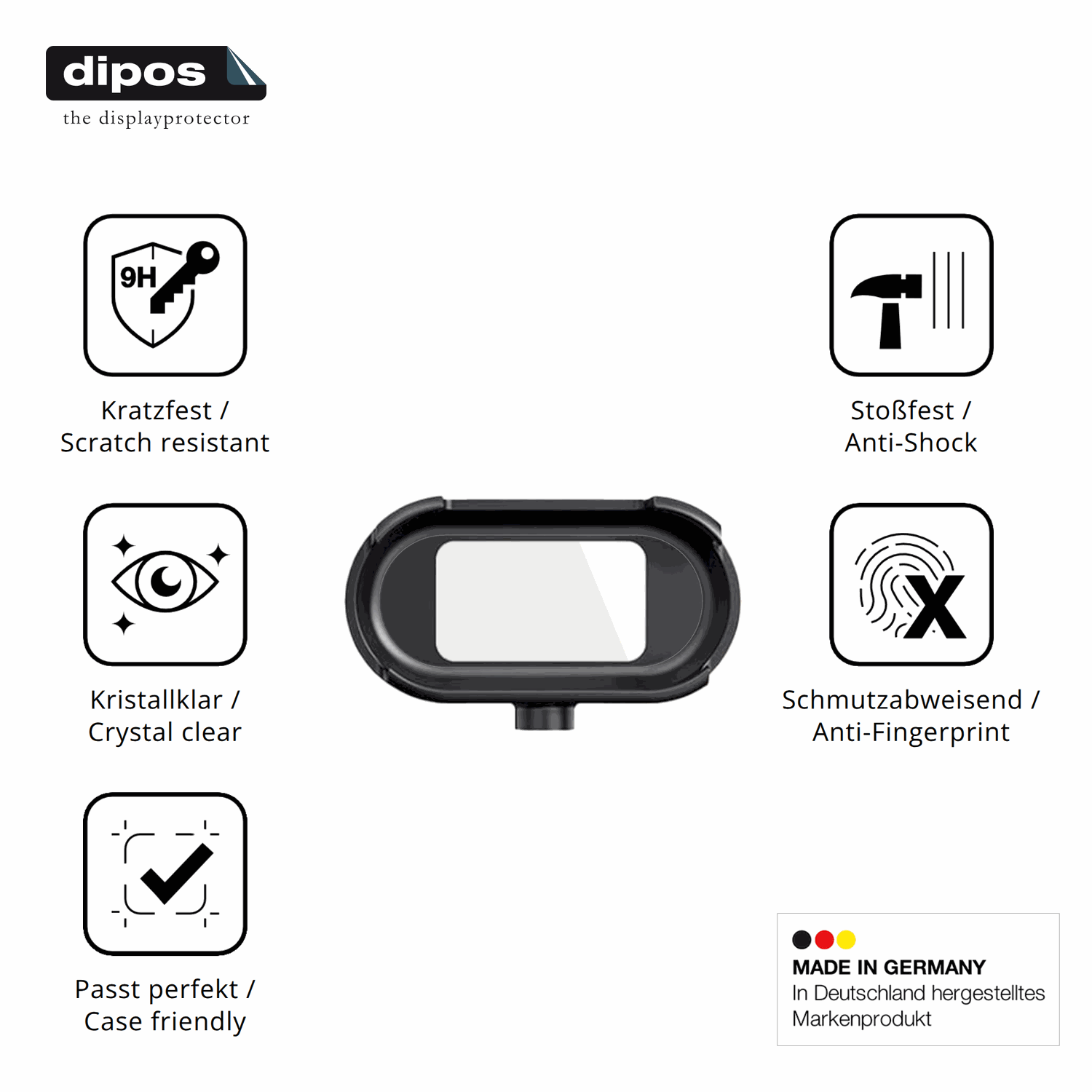 Displayschutz hergestellt in Deutschland, höchste Qualität made in Germany